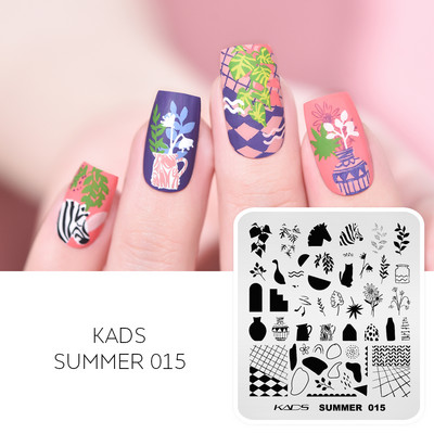 Profesionāls dabas lapu attēls nagu mākslas štancēšanas veidne Ginkgo četru lapu raksti zīmoga plāksne nagu dekorēšanai