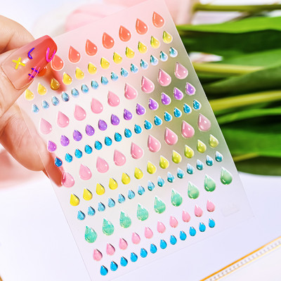 1 gab Kawaii Jelly Eye Zemeņu Augļu Nail Art Uzlīmes Funny Mouth Monster Bean Adhesive Slider Decals Manikīra dekorēšanai
