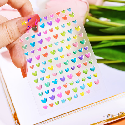 1 gab Kawaii Jelly Eye Zemeņu Augļu Nail Art Uzlīmes Funny Mouth Monster Bean Adhesive Slider Decals Manikīra dekorēšanai