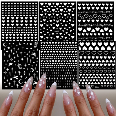 6 listova Vrpce Bowknots Naljepnice za nokte 3D slatka mašna Nail Tips Decora Decals Zlatne/Srebrne/Pink Bowknots Nail Charms Ljepljivi klizači