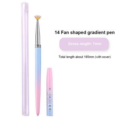 1GAB Nagu mākslas otas nagu lakas gēla krāsošanas pildspalvas laineris French Stripes Brush nagu aksesuāri UV gēla otas manikīra rīks