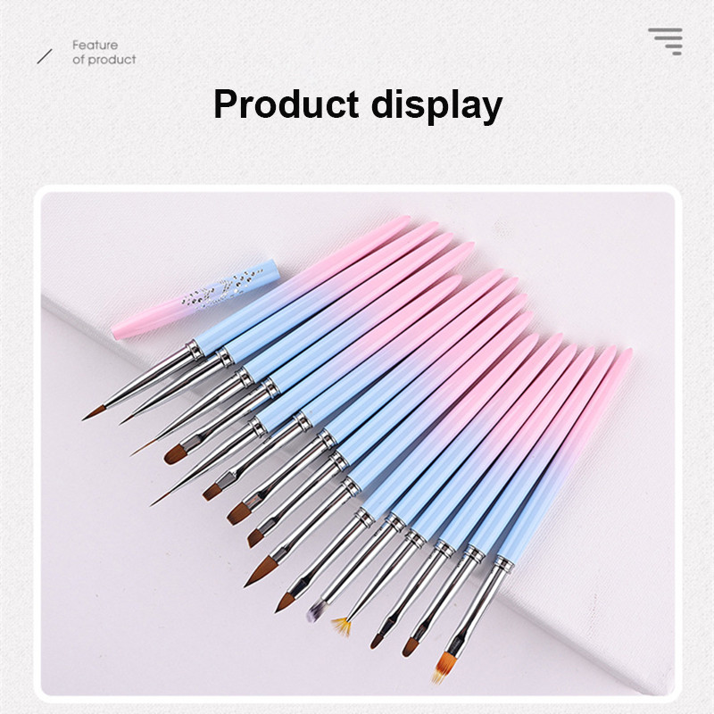 1GAB Nagu mākslas otas nagu lakas gēla krāsošanas pildspalvas laineris French Stripes Brush nagu aksesuāri UV gēla otas manikīra rīks