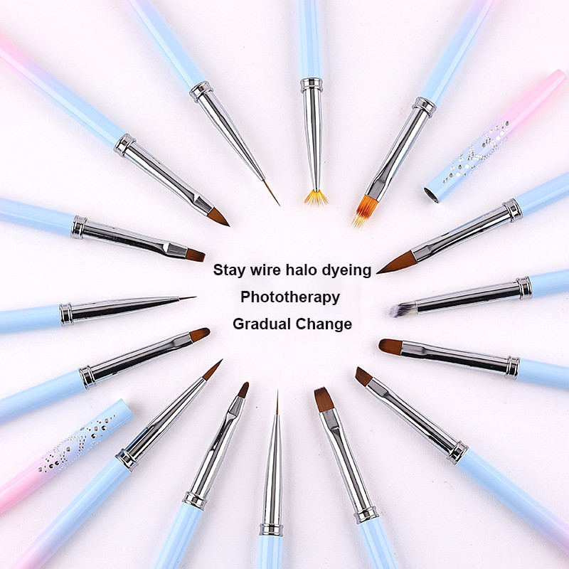 1GAB Nagu mākslas otas nagu lakas gēla krāsošanas pildspalvas laineris French Stripes Brush nagu aksesuāri UV gēla otas manikīra rīks