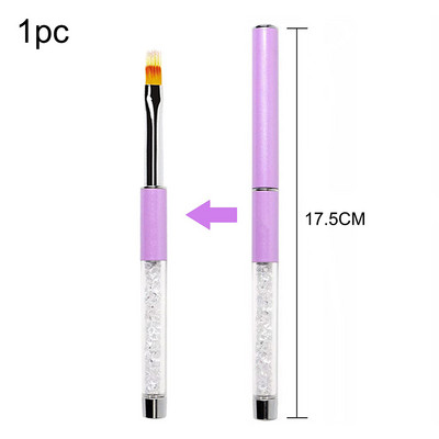 1 bucată perie pentru unghii perie pentru pictura în gradient pentru arta unghiilor cu mâner cu stras pentru designul unghiilor, pentru unghii cu gel