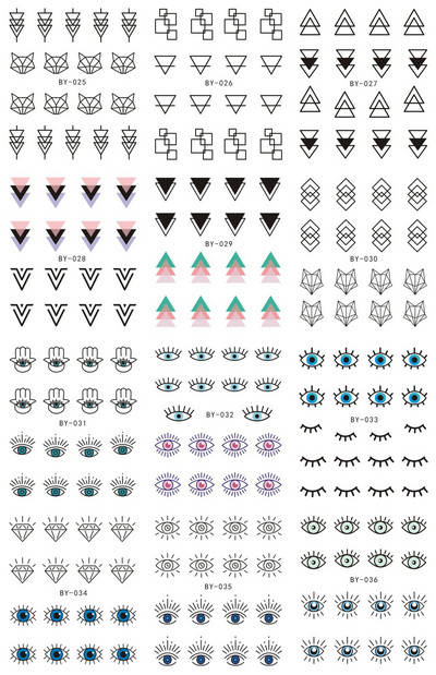 12 komada Ljubavno srce Vodene naljepnice za nokte Valentinovo Naljepnice za nokte Rainbow Swirl Ribbon Wave Line Naljepnice za nokte Naljepnice za francuske nokte