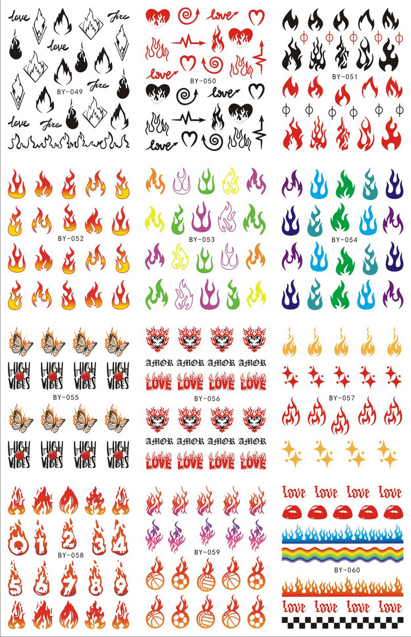 12 komada Ljubavno srce Vodene naljepnice za nokte Valentinovo Naljepnice za nokte Rainbow Swirl Ribbon Wave Line Naljepnice za nokte Naljepnice za francuske nokte