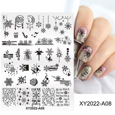 Franču nagu apzīmogošanas plāksne ģeometriskā līnija zvaigzne sirds ziedi nagu mākslas zīmogu veidnes attēlu drukāšanas zīmogi trafaretu manikīrs