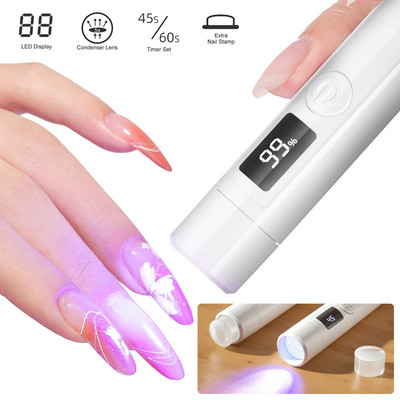 Uzlādējama USB Mini UV Led nagu lampa, sveķu cietēšanas UV gaismas Mini nagu žāvētājs Pārnēsājama Mini UV LED lampa nagu želejas lakai