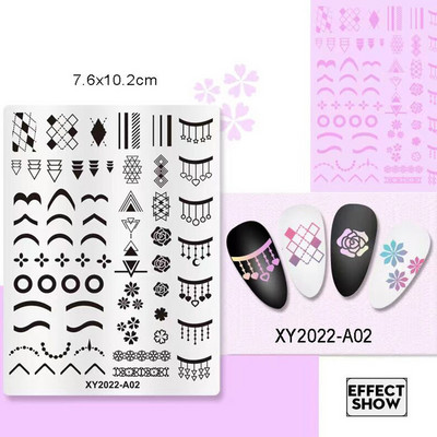 Buterfly zīmola dizaina apzīmogošanas plāksnes Abstract Lady Face Lapas Ziedu svītras Nagu zīmoga veidnes Lapu ziedu apdrukas trafarets