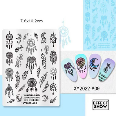 Buterfly zīmola dizaina apzīmogošanas plāksnes Abstract Lady Face Lapas Ziedu svītras Nagu zīmoga veidnes Lapu ziedu apdrukas trafarets