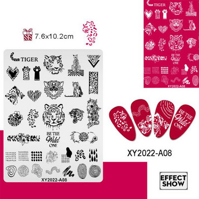 Buterfly zīmola dizaina apzīmogošanas plāksnes Abstract Lady Face Lapas Ziedu svītras Nagu zīmoga veidnes Lapu ziedu apdrukas trafarets