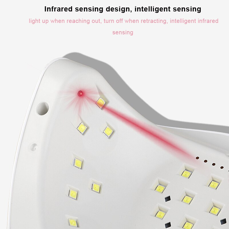 80 W UV LED lámpa körmökhöz 36 LED 4 fokozatban állítható lámpa szárításhoz Gél Lakk Professzionális körömszárító manikűr eszközök