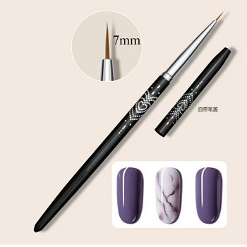 Черна четка за рисуване на нокти, ивици Направи си сам писалка за рисуване UV гел четки писалка за рисуване Инструменти за маникюр Черен
