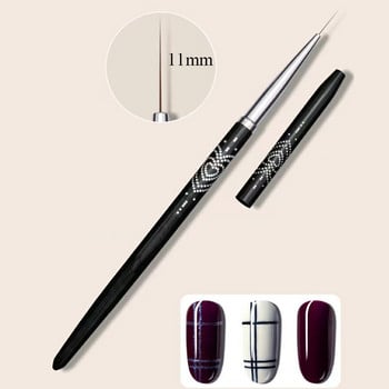 Черна четка за рисуване на нокти, ивици Направи си сам писалка за рисуване UV гел четки писалка за рисуване Инструменти за маникюр Черен