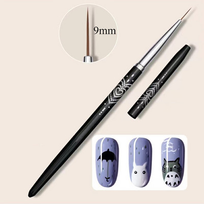 Nail Art Brush Line Stripes DIY zīmēšanas pildspalva UV gēla otas gleznošanas pildspalva manikīrs instrumenti melns