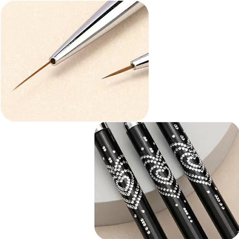 Nail Art Brush Line Stripes DIY zīmēšanas pildspalva UV gēla otas gleznošanas pildspalva manikīrs instrumenti melns