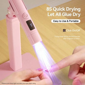 USB акумулаторно фенерче с UV светлина за нокти, преносима сушилня за нокти за втвърдяване на гел лак за нокти, мини UV led лампа за нокти