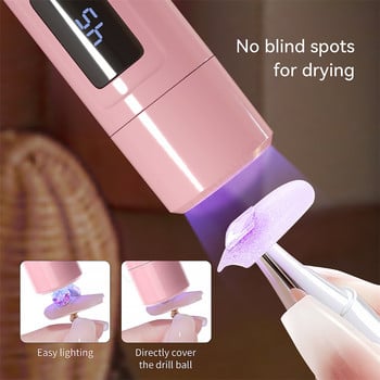 USB акумулаторно фенерче с UV светлина за нокти, преносима сушилня за нокти за втвърдяване на гел лак за нокти, мини UV led лампа за нокти
