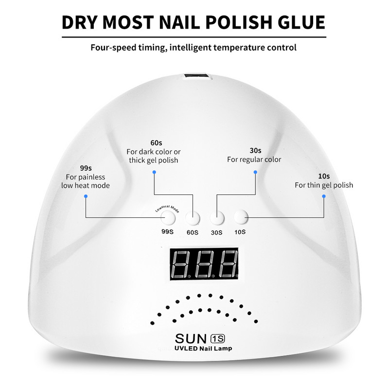 48 W UV/LED körömlámpa körömszárító körömfényterápiás gép kettős fényforrású UV körömlámpa nőknek és lányoknak körömdíszítő barkácsoláshoz