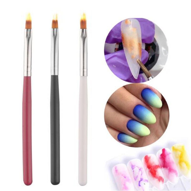 1Gb Nail Art Brush Gēla birste Nail Art Ombre Mīksta gradienta birste manikīram Nagu laka Zīmējums Glezniecība Dekora pildspalva UV želeja