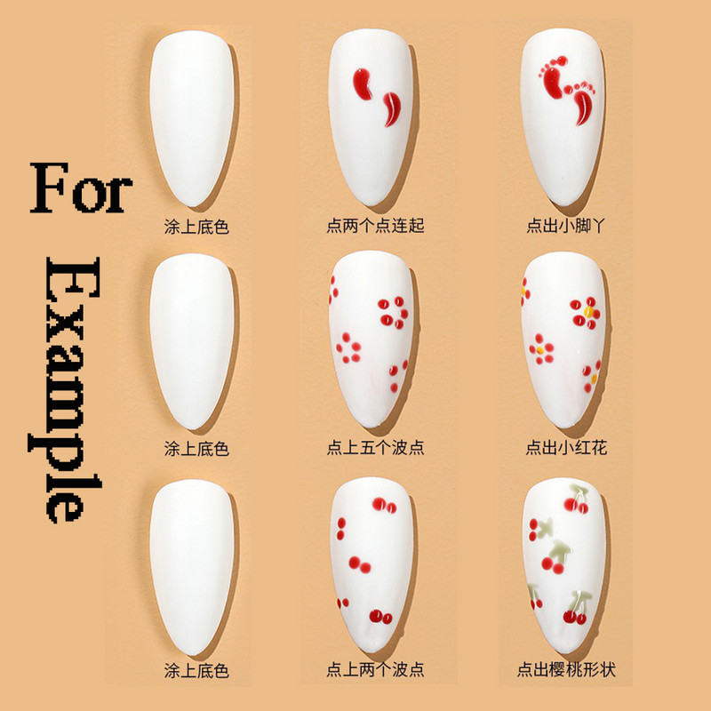 5 τμχ/Σετ Εργαλείο στυλό με κουκκίδες με κουκκίδες για ζωγραφική διπλής όψης για DIY Σετ μανικιούρ ζωγραφικής