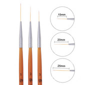 15/20/25 mm 3 kom Nail Art Liner kist Ultra fini kist drvena drška francuska prugasta cvjetna slika olovka za crtanje Alat za manikuru