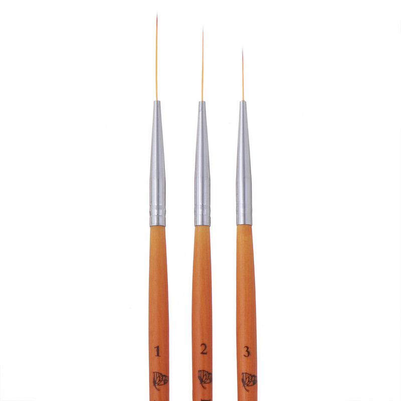 15/20/25 mm 3 kom Nail Art Liner kist Ultra fini kist drvena drška francuska prugasta cvjetna slika olovka za crtanje Alat za manikuru