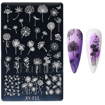 Geometrijska valovita linija Nail Art Šablone za pločice za žigosanje Leptir Cvijeće Listovi Francuski pečati za nokte Šablone za šablone Manikura