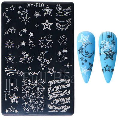 Geometrijska valovita linija Nail Art Šablone za pločice za žigosanje Leptir Cvijeće Listovi Francuski pečati za nokte Šablone za šablone Manikura