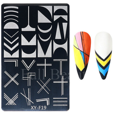 Geometrijska valovita linija Nail Art Šablone za pločice za žigosanje Leptir Cvijeće Listovi Francuski pečati za nokte Šablone za šablone Manikura