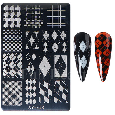 Geometrijska valovita linija Nail Art Šablone za pločice za žigosanje Leptir Cvijeće Listovi Francuski pečati za nokte Šablone za šablone Manikura