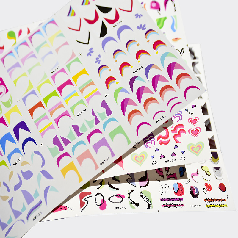 Franču padomi Nagu slīdošās uzlīmes tetovējums ģeometriskas līnijas nagu mākslas pārnēsāšanas ūdens uzlīmes mankīras dekorēšana