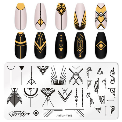 Pravokutni cvijet Maslačak Tanjuri za utiskivanje noktiju Slatke mačke Predložak od nehrđajućeg čelika Šablone za slike za nokte Životinje DIY Alati za tanjure