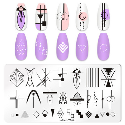 Pravokutni cvijet Maslačak Tanjuri za utiskivanje noktiju Slatke mačke Predložak od nehrđajućeg čelika Šablone za slike za nokte Životinje DIY Alati za tanjure