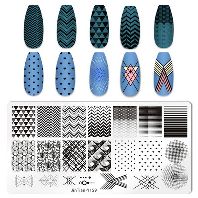 Pravokutni cvijet Maslačak Tanjuri za utiskivanje noktiju Slatke mačke Predložak od nehrđajućeg čelika Šablone za slike za nokte Životinje DIY Alati za tanjure