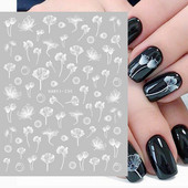 Nagu uzlīmes 3D Caurspīdīgi tauriņu ziedi Ūdens uzlīmes Nagu mākslas Dekorācijas Aksesuāri nagu galiem Skaistums