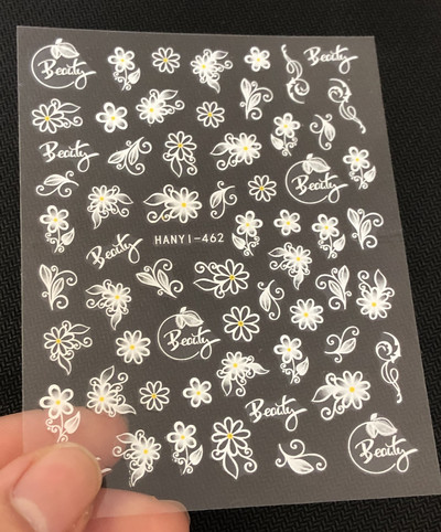 Nagu uzlīmes 3D Caurspīdīgi tauriņu ziedi Ūdens uzlīmes Nagu mākslas Dekorācijas Aksesuāri nagu galiem Skaistums