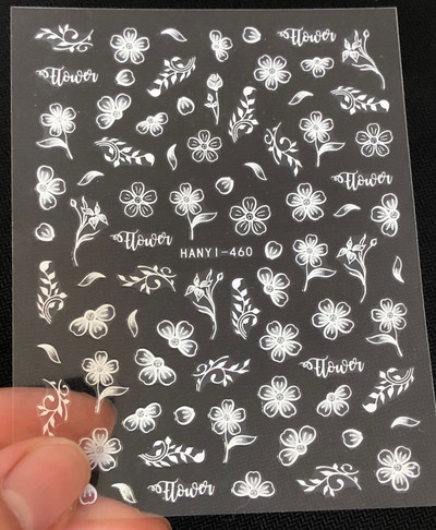 Nagu uzlīmes 3D Caurspīdīgi tauriņu ziedi Ūdens uzlīmes Nagu mākslas Dekorācijas Aksesuāri nagu galiem Skaistums