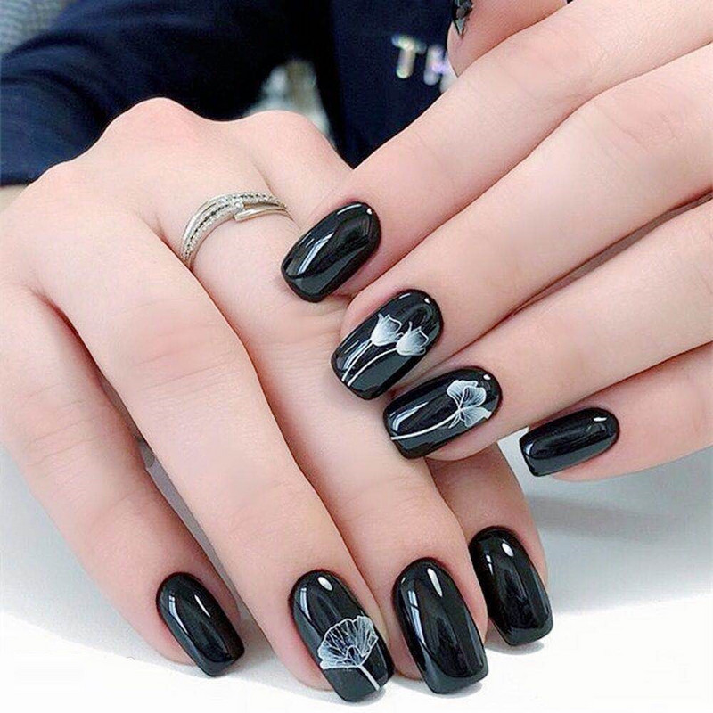 Nagu uzlīmes 3D Caurspīdīgi tauriņu ziedi Ūdens uzlīmes Nagu mākslas Dekorācijas Aksesuāri nagu galiem Skaistums