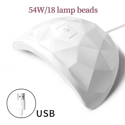 CNHIDS LED lampa manikīram 54W Mini UV lampas nagu žāvētājs visu UV želejveida nagu lakas sacietēšanai ar USB spraudni Sun Light nagu mākslas rīks