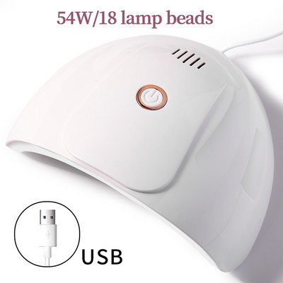 CNHIDS LED lampa manikīram 54W Mini UV lampas nagu žāvētājs visu UV želejveida nagu lakas sacietēšanai ar USB spraudni Sun Light nagu mākslas rīks
