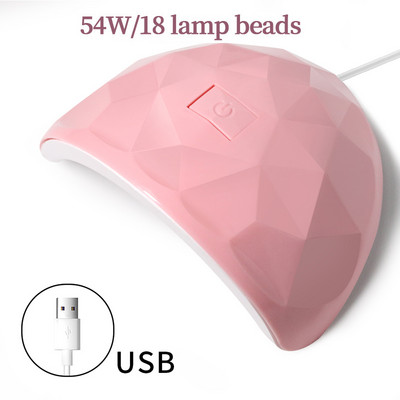 CNHIDS LED lampa manikīram 54W Mini UV lampas nagu žāvētājs visu UV želejveida nagu lakas sacietēšanai ar USB spraudni Sun Light nagu mākslas rīks