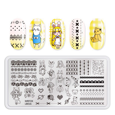Nail Art Stamp Tanjur Cvijeće Uzorak Predložak za utiskivanje noktiju Ukrasi DIY predložak Novi dolazni predlošci Crtani dizajn