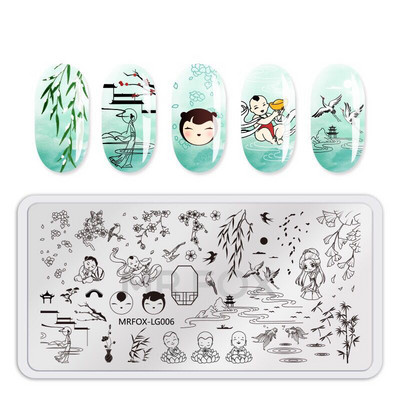 Nail Art Stamp Tanjur Cvijeće Uzorak Predložak za utiskivanje noktiju Ukrasi DIY predložak Novi dolazni predlošci Crtani dizajn