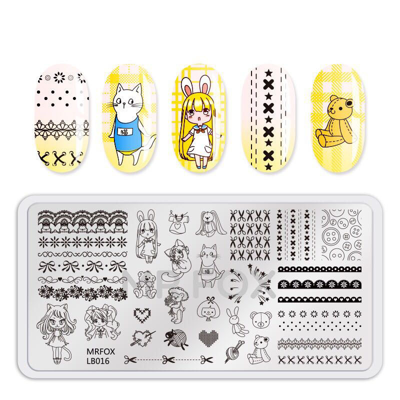Nail Art Stamp Tanjur Cvijeće Uzorak Predložak za utiskivanje noktiju Ukrasi DIY predložak Novi dolazni predlošci Crtani dizajn