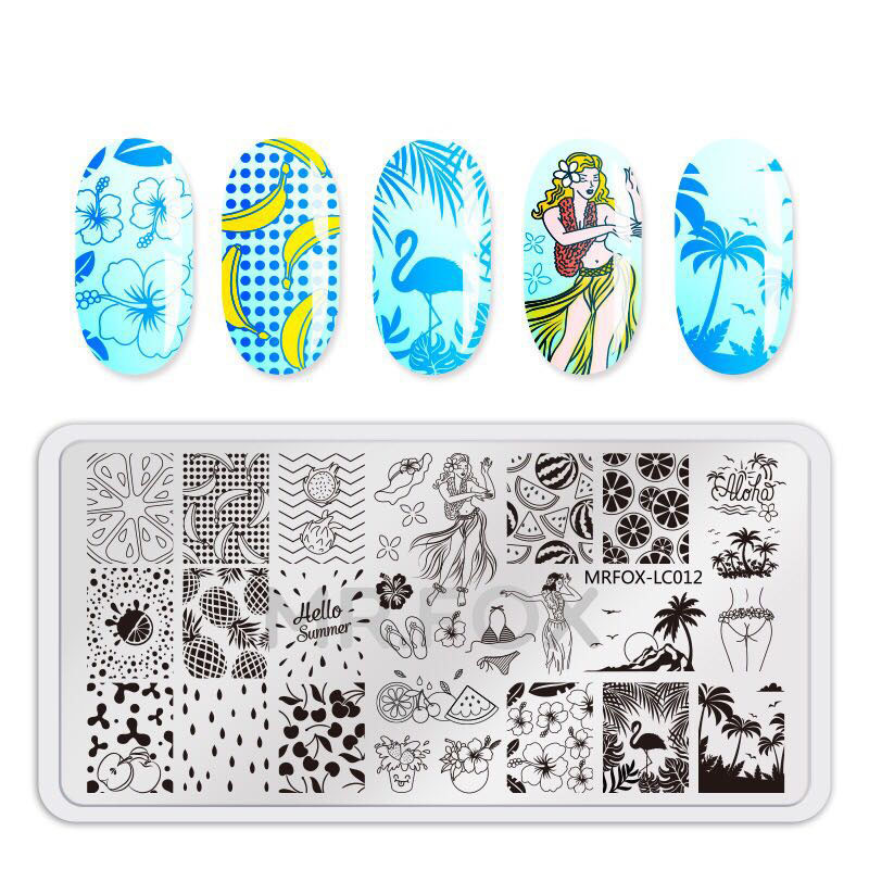 Nail Art Stamp Tanjur Cvijeće Uzorak Predložak za utiskivanje noktiju Ukrasi DIY predložak Novi dolazni predlošci Crtani dizajn