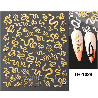 3D zlatne pruge Linije Naljepnica za nokte Metalna trakasta traka Dizajn Mramorna vrpca Mašna Cvijet Nail Art Ljepljiva naljepnica Dekor za manikuru