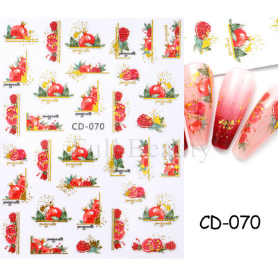Geometrijske naljepnice s voćem Naljepnice za nokte Ljeto Kiwi Trešnja Jagoda Naranča Ljepljivi klizači za nokte Pribor za manikuru