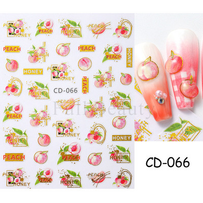Geometrijske naljepnice s voćem Naljepnice za nokte Ljeto Kiwi Trešnja Jagoda Naranča Ljepljivi klizači za nokte Pribor za manikuru
