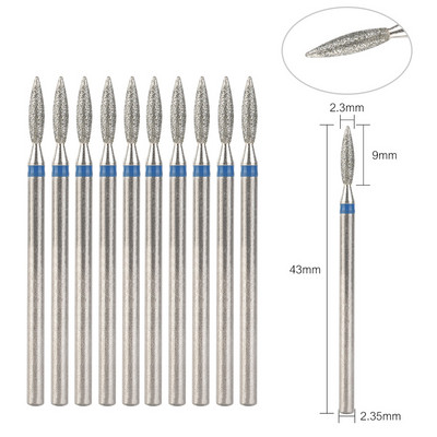 10 gab. Dimanta frēzes manikīram, elektriskie nagu urbji, piederumu pedikīra mašīnas nagu vīļu želejas noņemšanas rīks